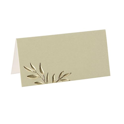 10 Tischkarten Salbei mit goldenen Blättern 10 Tischkarten Salbei mit goldenen Blättern von Artifetes