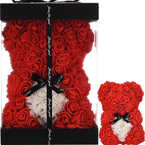 Rosenbär muttertagsgeschenk rosen teddybär Geschenke für Frauen Freundin geschenke für mama Geschenk Geburtstagsgeschenke Rose rosen bär Rosen Blumenbär rosenteddy Geburtstagsgeschenk für frauen (rot) von Artificial Flowers