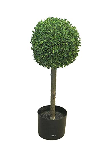 Artificielles.com - Buchsbaumkugel-Attrappe auf Stamm, außen, UV-Schutz, Höhe 60 cm, Durchmesser 25 cm, Höhe 60 cm, Farbe: Grün von Artificielles.com