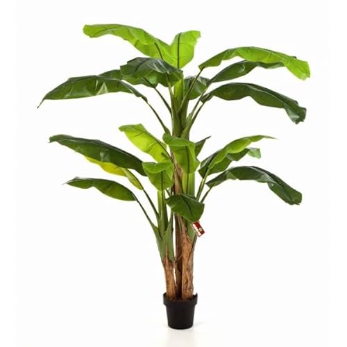 Artificielles.com - Künstliche Bananenpflanze im Topf, 3 Stämme, Höhe 180 cm, Grün – Höhe: 180 cm – Farbe: Grün von Artificielles.com