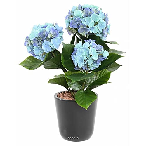 Artificielles.com - Künstliche Hortensie, 3 Köpfe, Erdspieß, für den Außenbereich, Höhe 45 cm, Lavendel von Artificielles.com