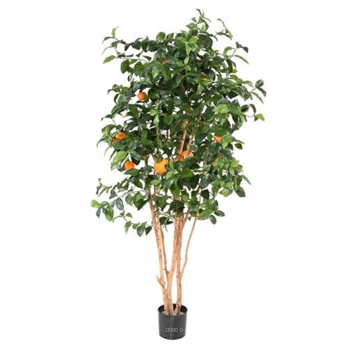 Artificielles.com Künstlicher Orangenbaum, Stamm mit Früchten, Höhe 150 cm, Orange – Maße: Höhe 150 cm – Farbe: Orange von Artificielles.com