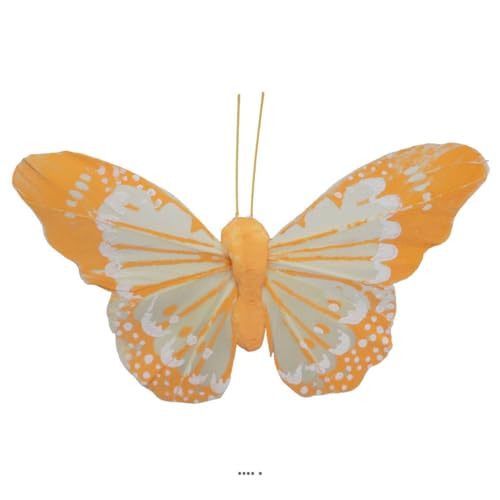 Artificielles.com - Künstlicher Schmetterling mit Klammer, H 8 cm, L 10 cm, Gelb – Farbe: Gelb 630 von Artificielles.com