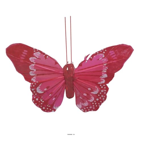 Artificielles.com - Künstlicher Schmetterling mit Klammer, Höhe 8 cm, Länge 10 cm, Fuchsia - Farbe: Fuchsia 730 von Artificielles.com