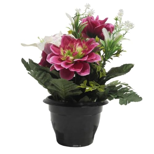 Artificielles.com - Topf für Dahliengräber, Mini-Blumen und künstliche Lilien für Allerheiligen, Rosa 715 von Artificielles.com