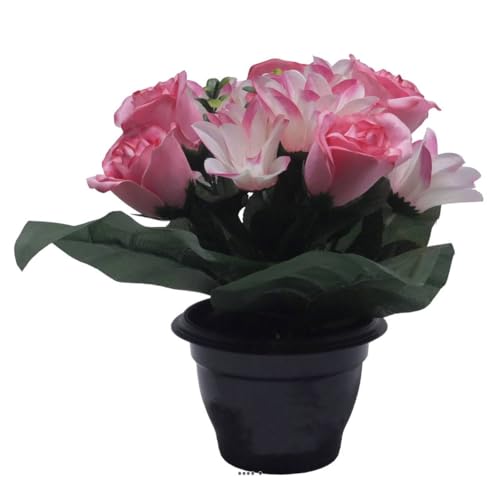 Artificielles.com - Topf für Rosengrab und Orchidee, künstliche Rosen, Allerheiligen, Farbe: Rosa 715 von Artificielles.com