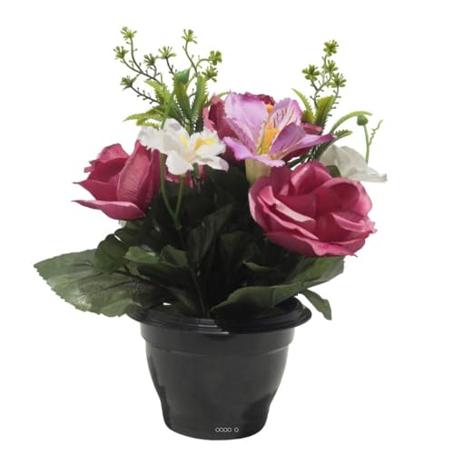 Artificielles.com - Topf für Rosengräber, Alstromeria und Orchidee, für Allerheiligen, Fuchsia – Farbe: Fuchsia 730 von Artificielles.com
