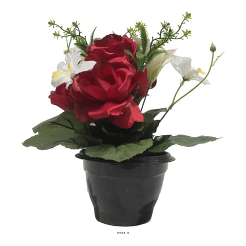 Artificielles.com - Topf für Rosengräber, Alstromeria und Orchidee, für Allerheiligen, Rot – Farbe: Rot Artificielles.com - Topf für Rosengräber, Alstromeria und Orchidee, für Allerheiligen, Rot – Farbe: Rot von Artificielles.com