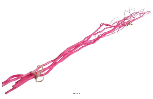 Kunstpflanzen, gewundene Weidenzweige, 100 cm, Pink/Fuchsia, 5 Stück von Artificielles