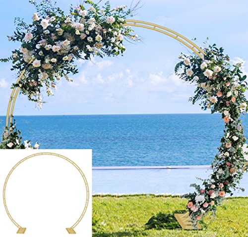 Artigarden Metall Gartenbogen für Kletterpflanzen und Ballongirlanden-Hintergrundständer mit Basis, Rundbogen für Partydekoration im Freien, Gold von Artigarden