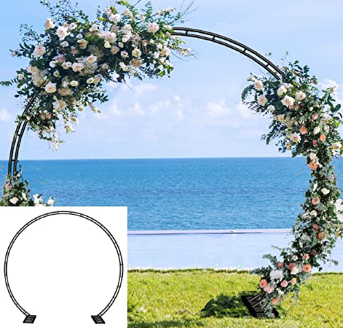 Artigarden Metall Gartenbogen für Kletterpflanzen und Ballongirlanden-Hintergrundständer mit Basis, Rundbogen für Partydekoration im Freien, Schwarz von Artigarden