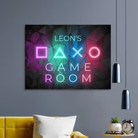 Game Room Personalisierbar | Gaming Canvas Leinwandbild Poster Wanddeko Wallart Wanddekoration Wohnzimmerdeko Zuhause von Artigro