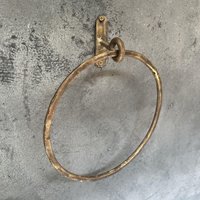 Antike Messing Handtuch Ring, Ring Badezimmer Hand Handtuchhalter Runde Wandhalterung von Artihandusa