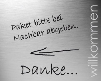 Artikel Design Door Talk Türschild Edelstahl WILLKOMMEN selbstklebend, beschriftbar von Artikel Design