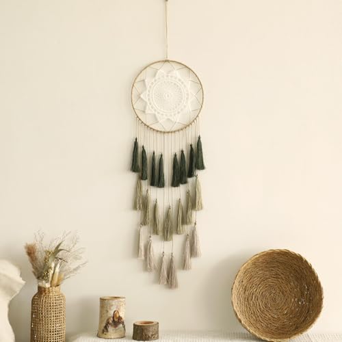 Makramee-Traumfänger, Wandbehang, große Traumfänger, Boho-Chic-Wanddekoration, handgefertigte Quasten, Ornament, Bunte Raumdekoration für Schlafzimmer, Segensgeschenk für Mädchen, Kinder, Frauen Makramee-Traumfänger, Wandbehang, große Traumfänger, Boho-Chic-Wanddekoration, handgefertigte Quasten, Ornament, Bunte Raumdekoration für Schlafzimmer, Segensgeschenk für Mädchen, Kinder, Frauen von Artilady