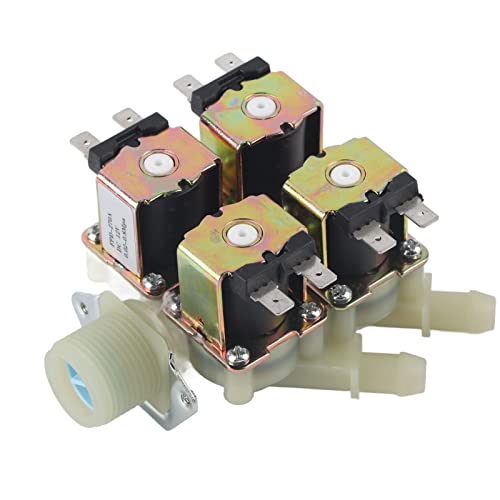 Artillery Magnetventil Messing,DC 12V Elektrisches Magnetventil,DN20 G3/4 1 In 4 Out Wassermagnetventil Normalerweise Geschlossenes für Industrie Wasserablauf von Artillery