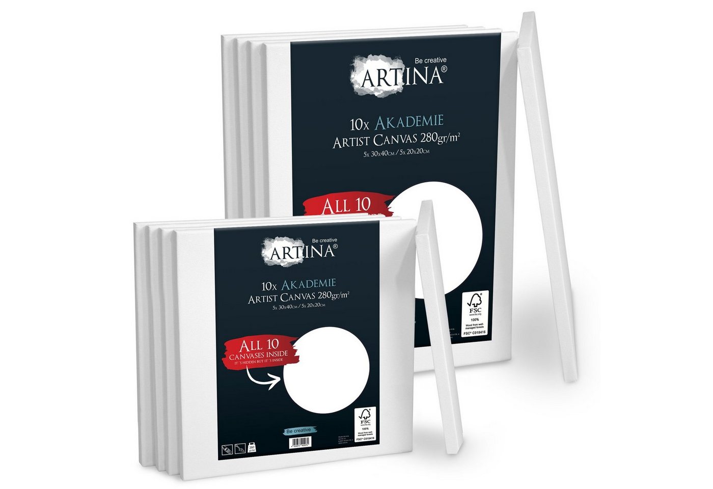 Artina Leinwand Akademie, Keilrahmen 10er Set 30x40cm & 20x20cm Artina Leinwand Akademie, Keilrahmen 10er Set 30x40cm & 20x20cm von Artina