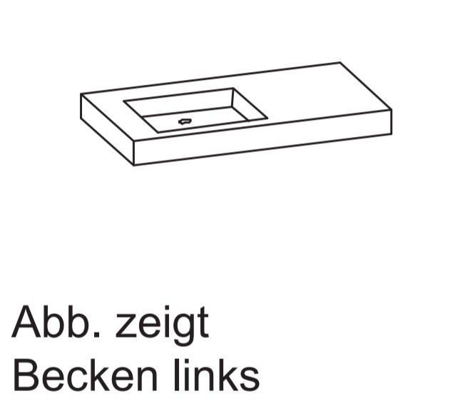 Artiqua 112 Mineralguss-Waschtisch Weiß, 112-MMWTA50-1270-0-L 112-MMWTA50-1270-0-L von Artiqua