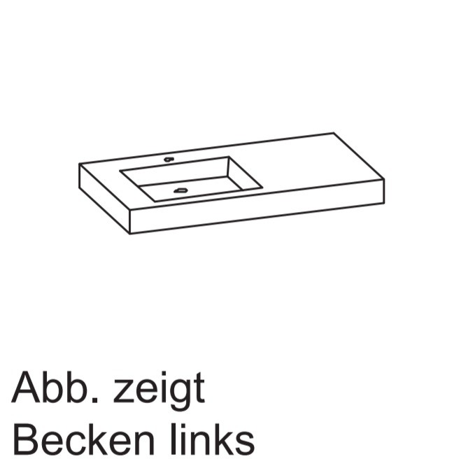 Artiqua 112 Mineralguss-Waschtisch Weiß, 112-MMWTA50-1270-1-L 112-MMWTA50-1270-1-L von Artiqua