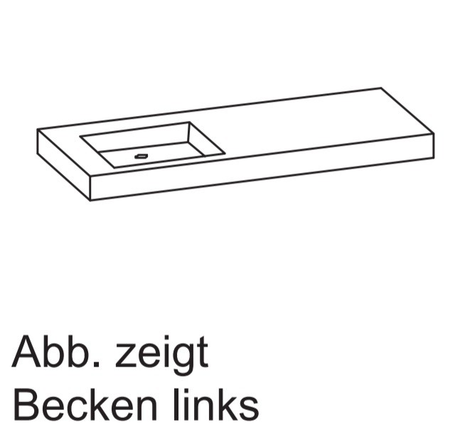 Artiqua 112 Mineralguss-Waschtisch Weiß, 112-MMWTA50-1690-0-L 112-MMWTA50-1690-0-L von Artiqua