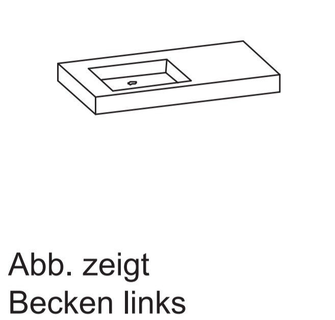 Artiqua 112 Quarton-Waschtisch, Anthrazit, 112-QWT50-127-0-R-A 112-QWT50-127-0-R-A von Artiqua