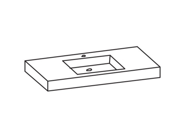 Artiqua 112 Quarton-Waschtisch, Anthrazit, 112-QWT50-127-1-M-A 112-QWT50-127-1-M-A von Artiqua