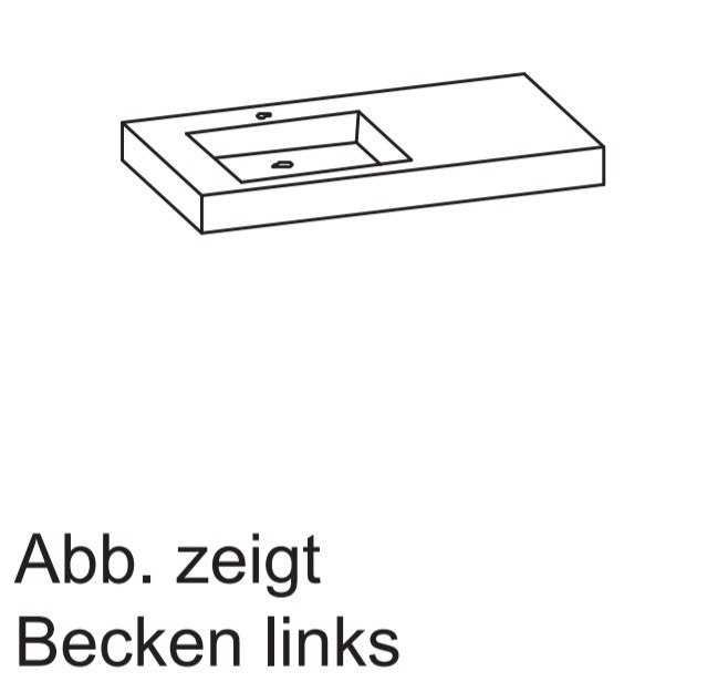 Artiqua 112 Quarton-Waschtisch, Anthrazit, 112-QWT50-127-1-R-A 112-QWT50-127-1-R-A von Artiqua