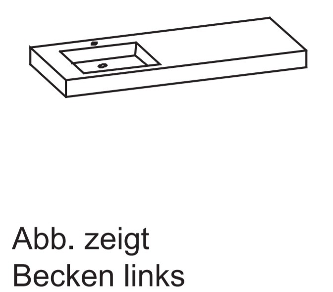 Artiqua 112 Quarton-Waschtisch, Anthrazit, 112-QWT50-169-1-L-A 112-QWT50-169-1-L-A von Artiqua