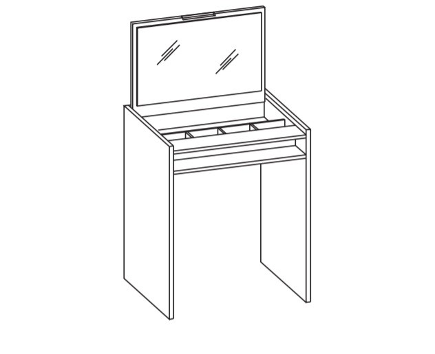 Artiqua 400 Schminktisch, Graphit Struktur quer, 400-ST-1-70-401 400-ST-1-70-401 von Artiqua