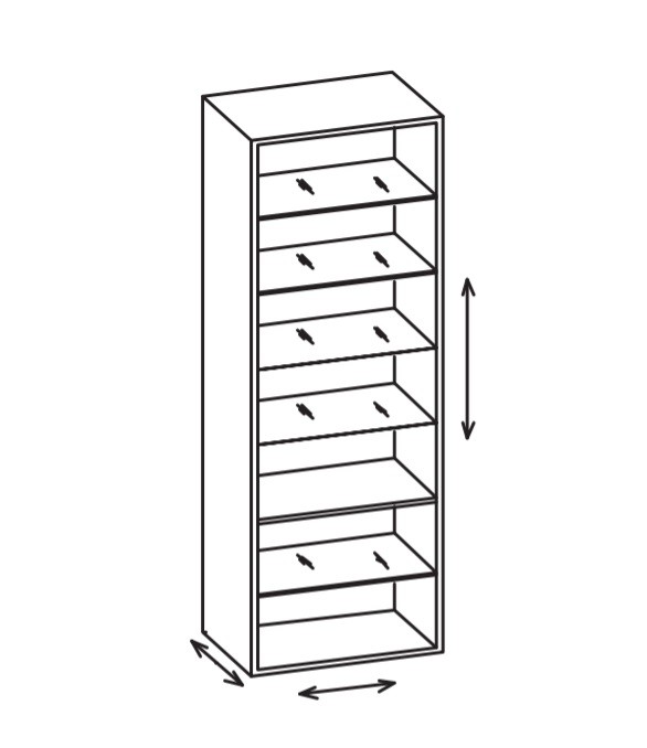 Artiqua 400 Variables Regal, Anthrazit Glanz, 400-MVR-6-60-51 400-MVR-6-60-51 von Artiqua