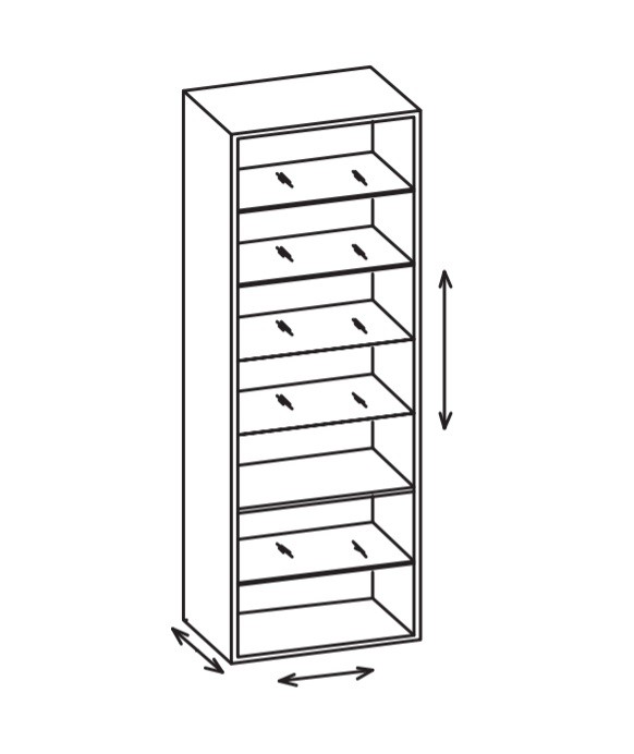 Artiqua 400 Variables Regal, Eiche Weiß quer NB, 400-HVR-2-60-440 400-HVR-2-60-440 von Artiqua