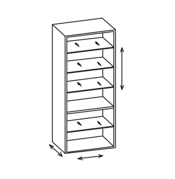 Artiqua 400 Variables Regal, Graphit Struktur quer, 400-MVR-4-60-401 400-MVR-4-60-401 von Artiqua