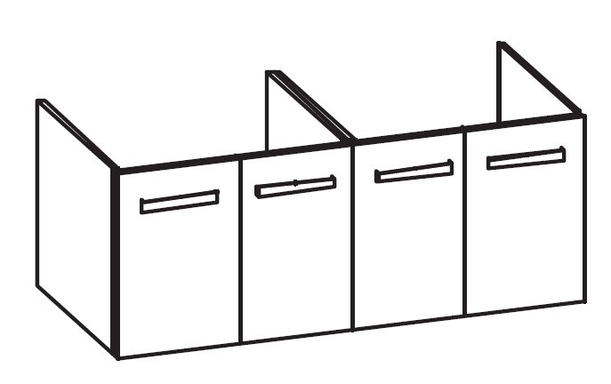 Artiqua 414 Waschtischunterschrank für Venticello 4111DG, 4111DJ, 4111DL Riviera Eiche quer NB, 414- 414-WU4T-V116-7180-438 von Artiqua