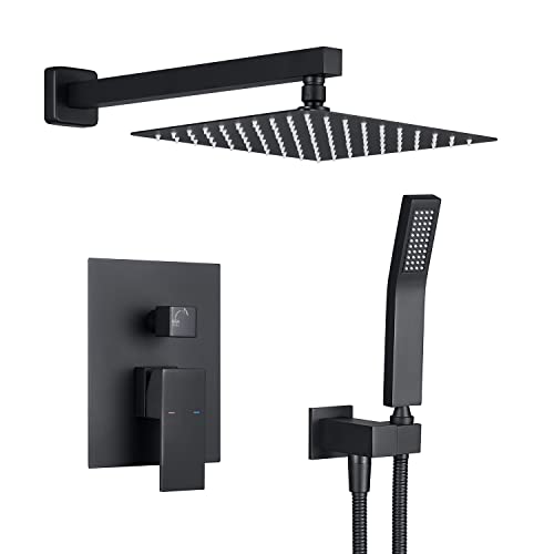 Artiqua Duschsystem 25,4 cm Regendusche Combo Set Schwarz Wandhalterung Wasserhahn Badezimmer Armaturen mit Regenduschkopf und Handbrause Artiqua Duschsystem 25,4 cm Regendusche Combo Set Schwarz Wandhalterung Wasserhahn Badezimmer Armaturen mit Regenduschkopf und Handbrause von Artiqua