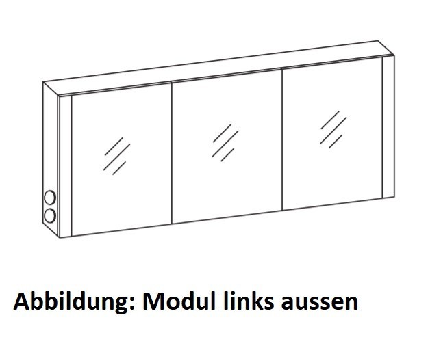 Artiqua LED-Spiegelschrank, Graphit Struktur quer, 071-SET-2-16-RA-401 071-SET-2-16-RA-401 von Artiqua