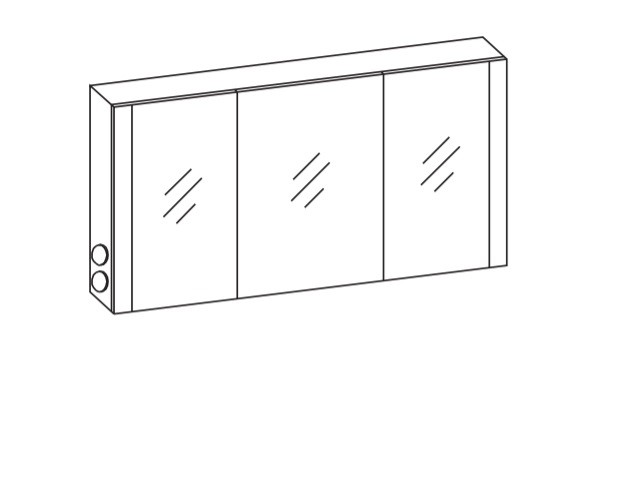 Artiqua LED-Spiegelschrank, Stahlgrau, 071-SET-5-13-RA-88 071-SET-5-13-RA-88 von Artiqua