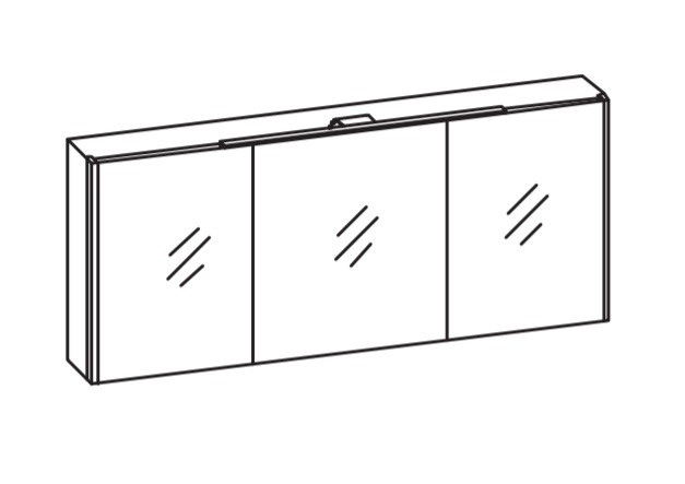 Artiqua LED-Spiegelschrank mit Farbtemperaturwechsel, Anthrazit Glanz, 074-SDT-1-16-51 074-SDT-1-16-51 von Artiqua