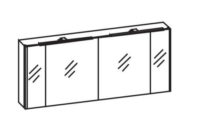 Artiqua LED-Spiegelschrank mit Farbtemperaturwechsel, Anthrazit Glanz, 074-SDT-2-16-51 074-SDT-2-16-51 von Artiqua