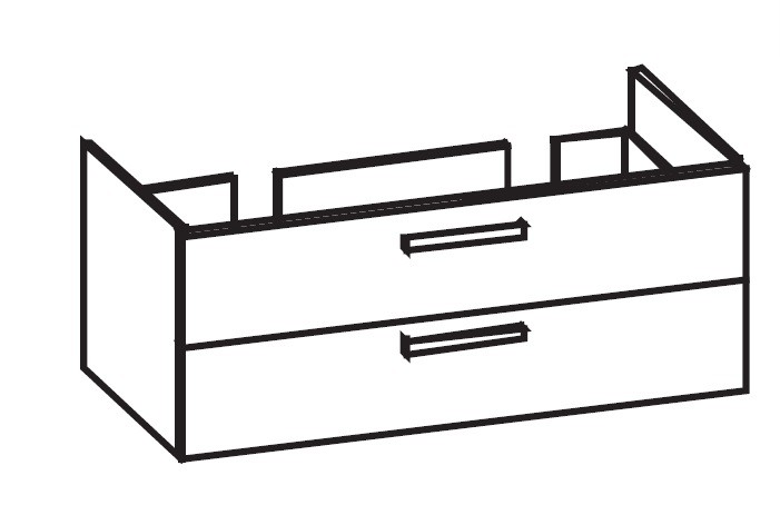 Artiqua 414 Waschtischunterschrank für Legato 4150D1 Weiß Hochglanz Select, 414-WU2L-V157-7160-125 414-WU2L-V157-7160-125 von Artiqua