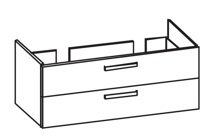 Artiqua 414 Waschtischunterschrank für Legato 4150D4 Sangallo Grau quer, 414-WU2L-V158-7152-432 414-WU2L-V158-7152-432 von Artiqua