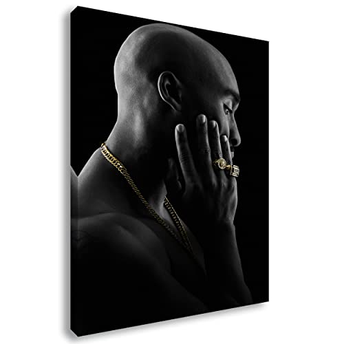 Artis Prints Leinwandbild 2Pac | Portrait - Schwarzweiß, Körperkunst - Musiker, Fotografie - Deko, Klein bis Groß, Inneneinrichtung - Wohnzimmer von Artis Prints