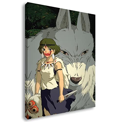 Artis Prints Leinwandbild Prinzessin Mononoke | Anime - Studio Ghibli - Cartoon, Wandbild auf Keilrahmen gespannt - Klein bis XXL, Wohnzimmer - Flur - Dekoration von Artis Prints