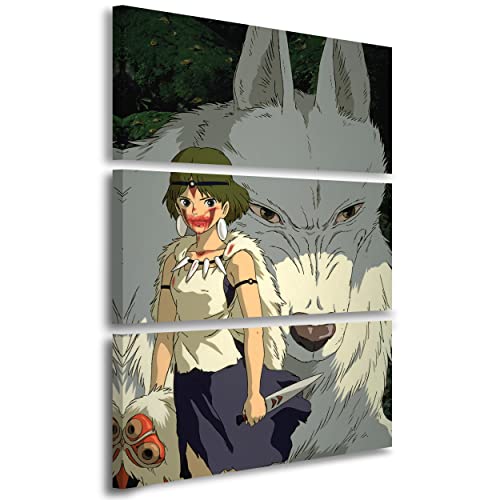 Artis Prints Leinwandbild Prinzessin Mononoke | Anime - Studio Ghibli - Cartoon, Wandbild auf Keilrahmen gespannt - Klein bis XXL, Wohnzimmer - Flur - Dekoration von Artis Prints