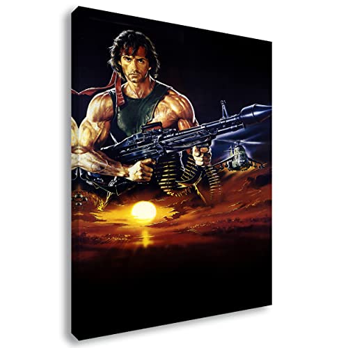 Artis Prints Leinwandbild Rambo | Action - Hollywood - Film, Wandbild auf Keilrahmen gespannt - Klein bis XXL, Wohnzimmer - Flur - Dekoration von Artis Prints