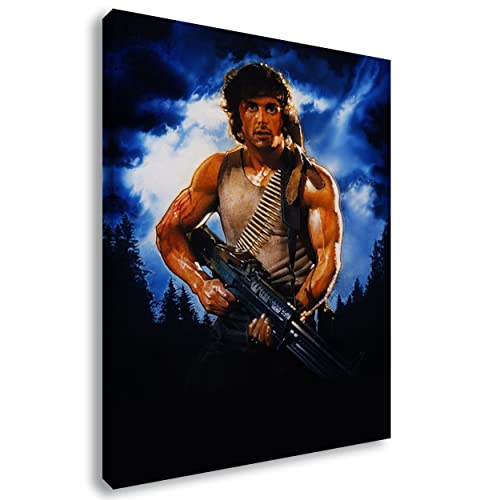Artis Prints Leinwandbild Rambo | Sylvester Stallone - Action - Hollywood - Movie, Überleben - Film, Dekoration - Inneneinrichtung, Klein bis XXL von Artis Prints