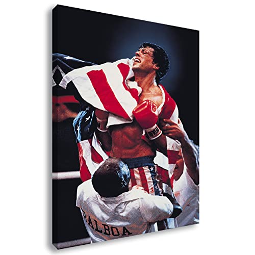 Artis Prints Leinwandbild Rocky | Boxfilm - Hollywood - Sylvester Stallone, Wandbild auf Keilrahmen gespannt - Klein bis XXL, Wohnzimmer - Flur - Dekoration von Artis Prints