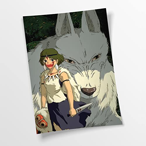 Artis Prints Poster (Baumwolle) Prinzessin Mononoke | Anime - Studio Ghibli - Cartoon - Klein bis XXL, Wohnzimmer - Flur - Dekoration von Artis Prints