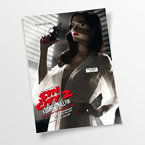 Artis Prints Poster (Baumwolle) Sin City 2 mit Eva Green, A Dame to Kill for, Klein bis XXL, Inneneinrichtung - Wohnzimmer - Wohnung, Dekoration von Artis Prints