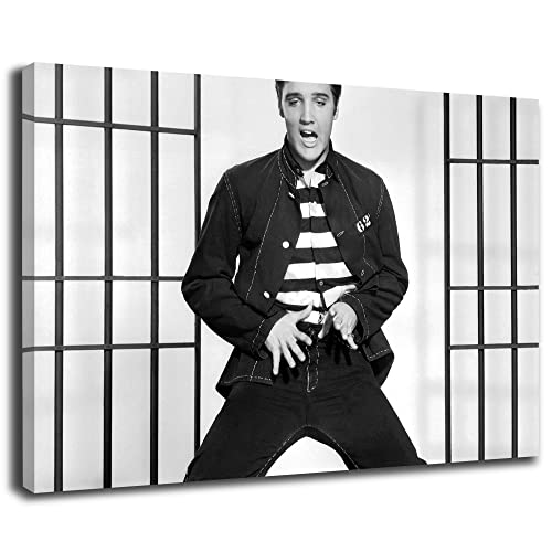 Leinwandbild Elvis Presley, Rock and Roll, Schwarz-Weiss, Klein bis XXL, Inneneinrichtung - Wohnzimmer - Wohnung, Dekoration von Artis Prints