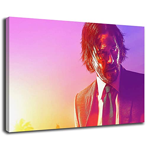 Leinwandbild John Wick, Cover, Movie Art, Neon-Farben, Klein bis XXL, Inneneinrichtung - Wohnzimmer - Wohnung, Dekoration von Artis Prints